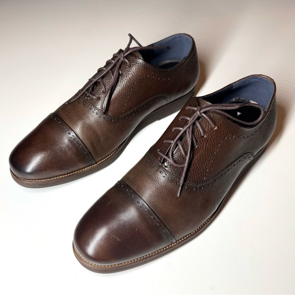 Zara Men’s Classic Brown Oxford Leather Dress Shoes Size- 13 - Picture 7 of 10